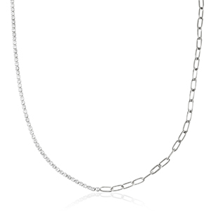 Stainless steel necklaces Silver-Crystal