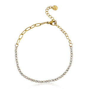 Stainless steel bracelets Gold-Crystal