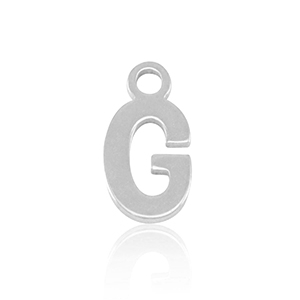 Stainless steel charms initial G Silver