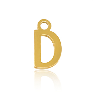 Stainless steel charms initial D Gold