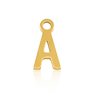 Stainless steel charms initial A Gold