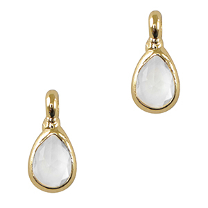 Crystal glass charms drop Crystal-Gold