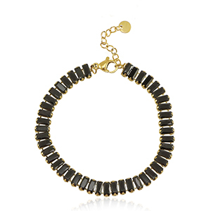 Stainless steel bracelets Gold-Black