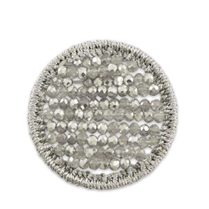 Crochet pendants with faceted beads 35mm Grey