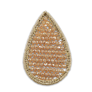 Crochet pendants with faceted beads drop Creamy Pink