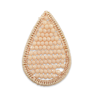 Crochet pendants with faceted beads drop Peachy Rose