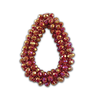 Top Faceted charms drop Sienna Red AB