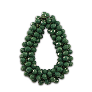 Top Faceted charms drop Dark Green