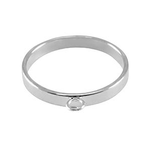 Stainless steel findings rings with loop Silver