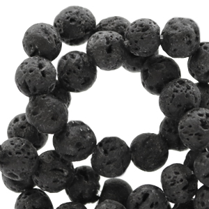 Natural stone beads Lava matt 6mm Dark Anthracite