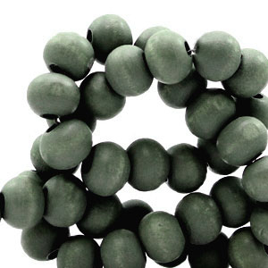 Wooden beads round 8 mm Dark Grey