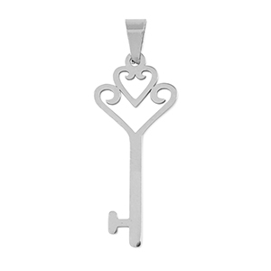 Stainless steel charms key Silver