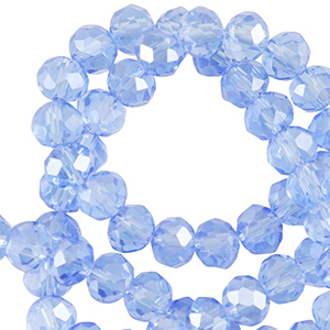 Top faceted beads 8x6mm disc Finley Blue-Pearl Shine Coating