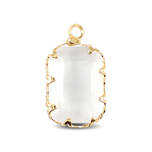 Crystal glass charms rectangle Crystal-Gold