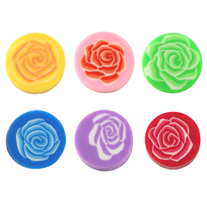 Polymer beads rose 10mm Multicolour