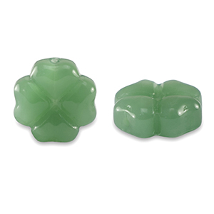 Glass beads clover Vine Green