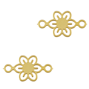 Stainless steel charms connector Bohemian 6mm Gold