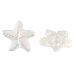 Glass beads starfish Crystal AB