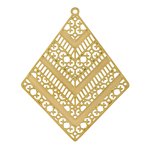 Stainless steel charms bohemian rhombus Gold