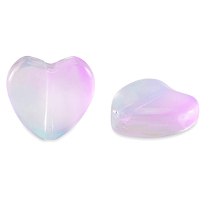Glass beads heart Lilac