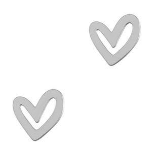 Stainless steel charms heart Silver