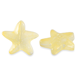 Glass beads starfish Yellow
