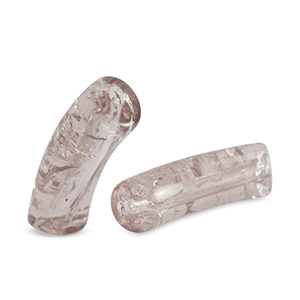Acrylic tube beads crackled Grey-Beige