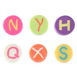 Polymer beads letter Multicolour