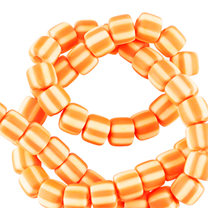 Polymer beads 6mm Orange-White