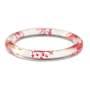 Ready-made Bracelets with dried flowers Rhubarb Red-Gold