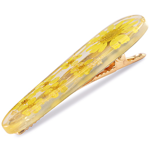 Hair accessories hairclips with dried flowers Yellow-Gold
