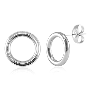 Stainless steel earrings 12mm Silver