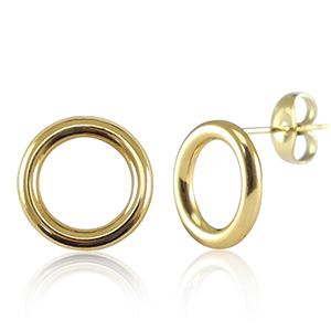 Stainless steel earrings 12mm Gold
