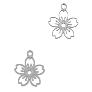 Stainless steel charms flower Silver