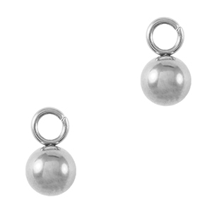 Stainless steel charms ball 4mm Silver