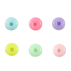 Acrylic look beads disc Multicolour Pastel