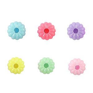 Acrylic look beads flower Multicolour Pastel
