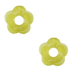 Acrylic charms flower Lime Green