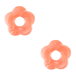 Acrylic charms flower Peachy Orange
