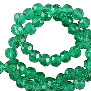 Top faceted beads 6x4mm disc Eden Green
