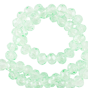 Top faceted beads 6x4mm disc Soft Mint Green
