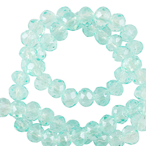 Top faceted beads 6x4mm disc Light Turquoise Blue