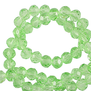 Top faceted beads 4x3mm disc Spring Green