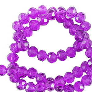 Top faceted beads 4x3mm disc Tillandsia Purple