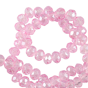 Top faceted beads 4x3mm disc Azalea Pink
