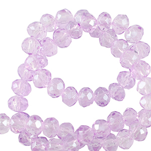 Top faceted beads 3x2mm disc Light Orchid Purple
