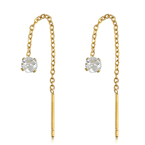 Stainless steel earrings zirconia Gold