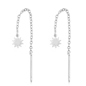 Stainless steel earrings sun Silver
