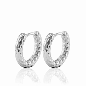 Stainless steel earrings creole 21mm Silver