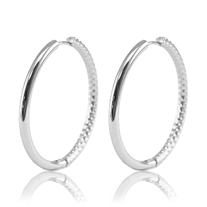 Stainless steel earrings creole reversible 36mm Silver
